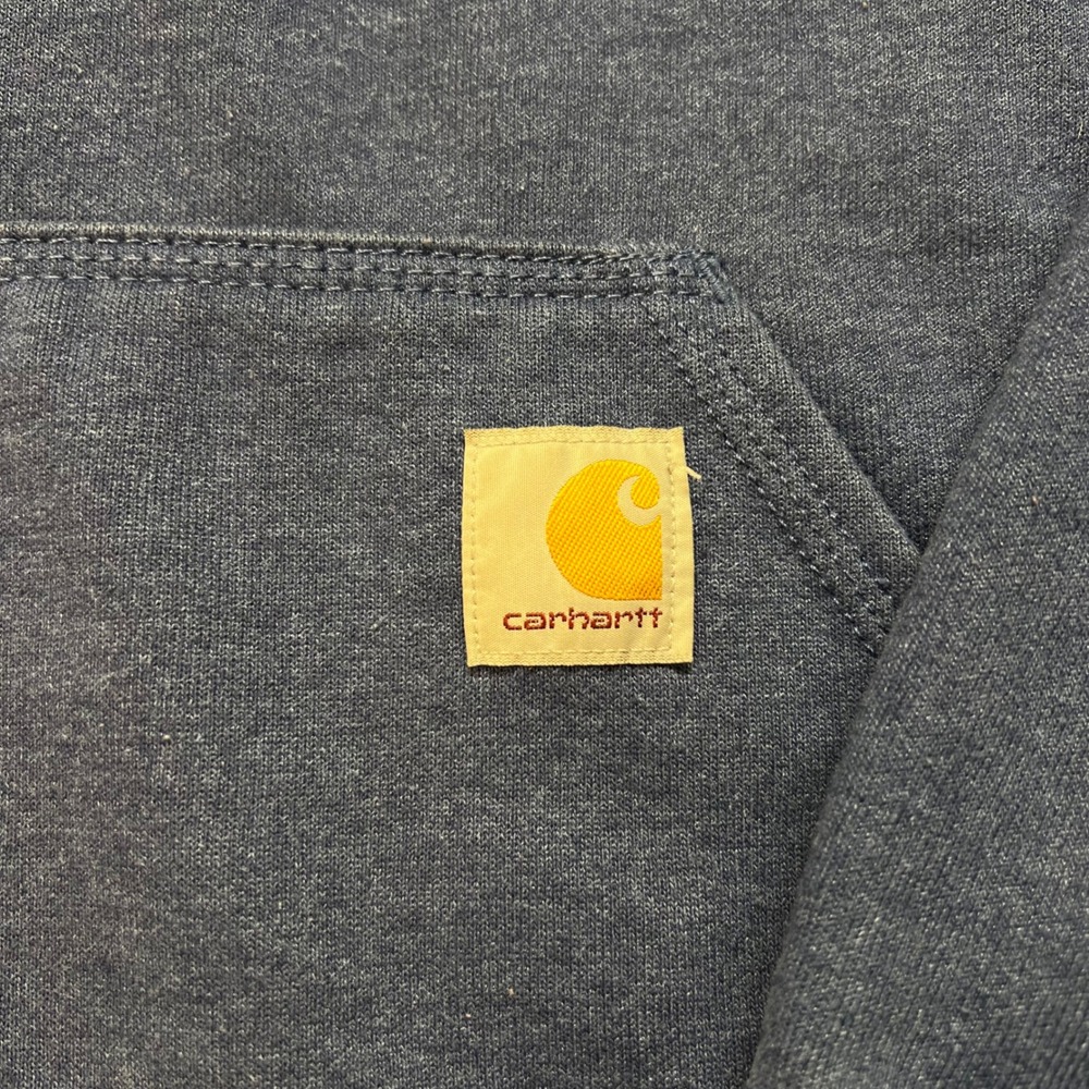 VTG Carhartt Loose Midweight Blue Heather Hoodie Sweatshirt Mens Medium TS0288 - Picture 3 of 10